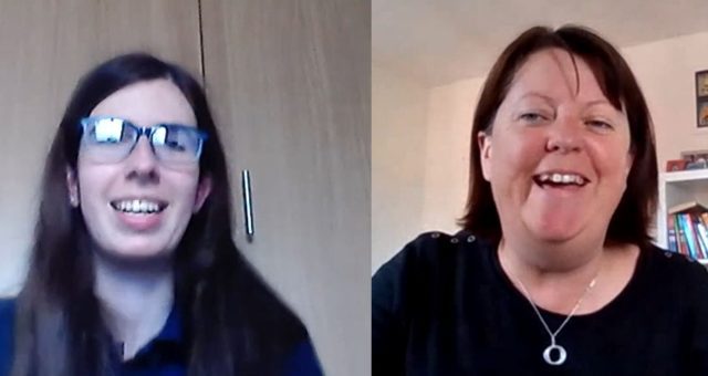 Images shows a screenshot of a recorded interview between one of our Teaching Assistant Apprentices and her tutor/Assessor. The image is recorded from a MS Teams meeting.