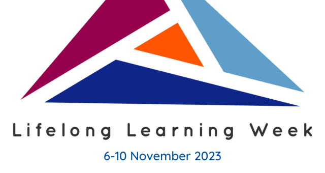 Image is the official logo for Lifelong Learning Week 2023