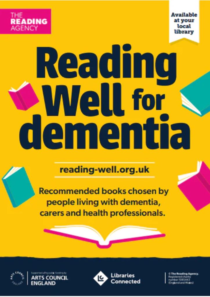 Image shows a poster for 'Dementia Reading Well' project. 